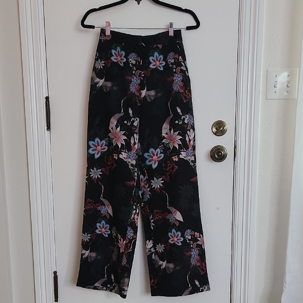 Floral Black Women's Pants